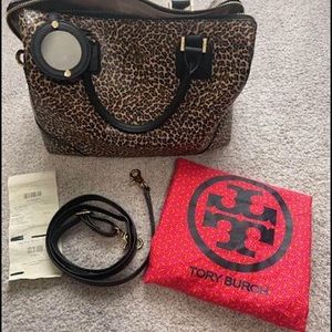 Beautiful Tory Burch Leopard Print Large Doctor’s Style Purse - Vintage